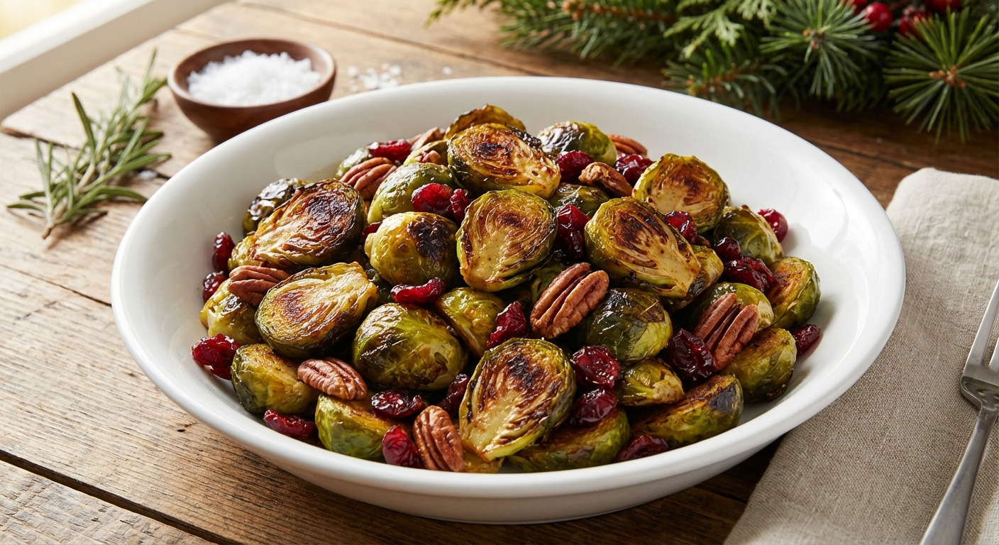 Roasted Brussels sprouts with cranberries